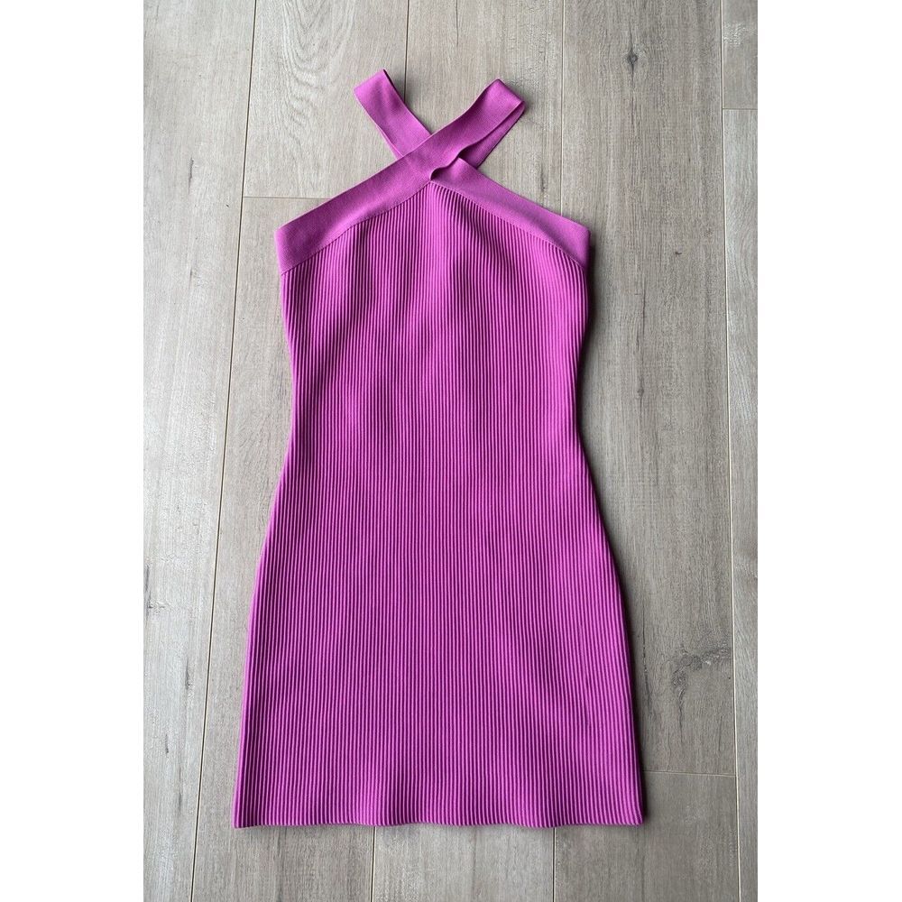 Sincerely‎ Jules Criss Cross Neckline Sheath Mini Dress SZ M Hot Berry Pink